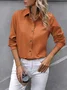 Vintage Regular Fit Plain Shawl Collar Shirt