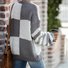 Crew Neck Casual Plaid Loose Sweater