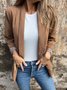 Loose Shawl Collar Casual Leopard Blazer