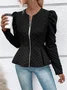 Regular Fit Casual Plain Crew Neck Blazer
