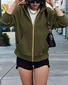 Hoodie Loose Plain Vintage Jacket