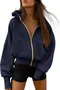 Hoodie Loose Plain Vintage Jacket