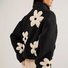 Floral Pattern Loose Mock Neck Vintage Teddy Jacket