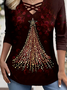Lace Christmas Loose Casual Blouse