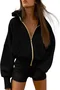 Hoodie Loose Plain Vintage Jacket