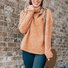 Plain Mock Neck Casual Loose Sweatshirt