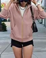 Hoodie Loose Plain Vintage Jacket