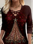 Lace Christmas Loose Casual Blouse