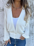 Casual Dolman Sleeve Plain Loose Knit Top