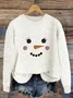 Christmas Snowman Pattern Round Neck Sweater
