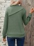Casual Loose Shawl Collar Striped Blouse