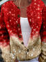 Crew Neck Christmas Vintage Cardigan