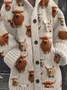Highland Cow Print Casual Cardigan