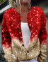 Crew Neck Christmas Vintage Cardigan