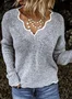Yarn/Wool Yarn Casual Plain Sweater