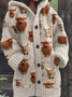 Highland Cow Print Casual Cardigan