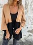 Multicolor Block Others Casual Dolman Sleeve Cardigan