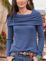 Jersey Plain Casual Off The Shoulder Blouse