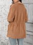 Pocket Stitching Shawl Collar Casual Fluff/Granular Fleece Fabric Teddy Jacket