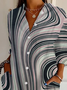 Geometric Casual Shirt Collar Loose Shirt