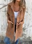 Shawl Collar Plain Casual Loose Coat