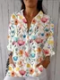 Floral Casual Shirt Collar Shirt