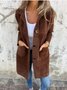 Shawl Collar Plain Casual Loose Coat
