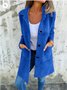 Shawl Collar Plain Casual Loose Coat