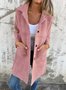 Shawl Collar Plain Casual Loose Coat