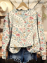 Vintage Paisley Floral Print Casual Sweatshirt