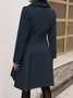 Plain Lapel Collar Casual Loose Coat