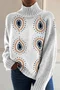Casual 3D Printing Loose Mock Neck Sweatshirt