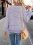Plain Half Open Collar Casual Sweatshirt