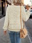 Plain Half Open Collar Casual Sweatshirt