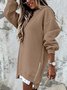 Plain Loose Crew Neck Casual Sweatshirt