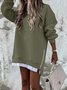 Plain Loose Crew Neck Casual Sweatshirt