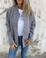 Loose Plain Crew Neck Casual Jacket