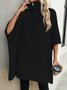 Dolman Sleeve Plain Casual Mock Neck Sweater
