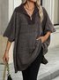 Dolman Sleeve Plain Casual Mock Neck Sweater
