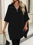 Dolman Sleeve Plain Casual Mock Neck Sweater