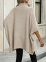 Dolman Sleeve Plain Casual Mock Neck Sweater