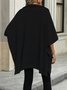 Dolman Sleeve Plain Casual Mock Neck Sweater