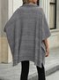 Dolman Sleeve Plain Casual Mock Neck Sweater