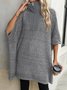Dolman Sleeve Plain Casual Mock Neck Sweater