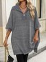 Dolman Sleeve Plain Casual Mock Neck Sweater