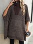 Dolman Sleeve Plain Casual Mock Neck Sweater