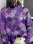 Casual Mock Neck Loose Sweatshirt