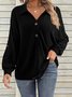 Women's Long Sleeve Blouse Spring/Fall Apricot Plain Half Open Collar Daily Going Out Casual Top