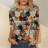 Loose Crew Neck Casual Geometric T-Shirt