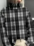Mock Neck Vintage Loose Sweatshirt